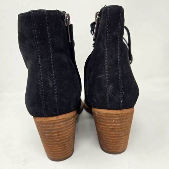 SAM EDELMAN Women's Millard Black Leather Lace Up Ankle Boots Anthro Size 8.5 - Picture 6 of 14